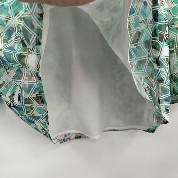 Lovers + Friends Gracie Green Split Sleeve Geometric Shift Boho Crop Top Small - Picture 8 of 9